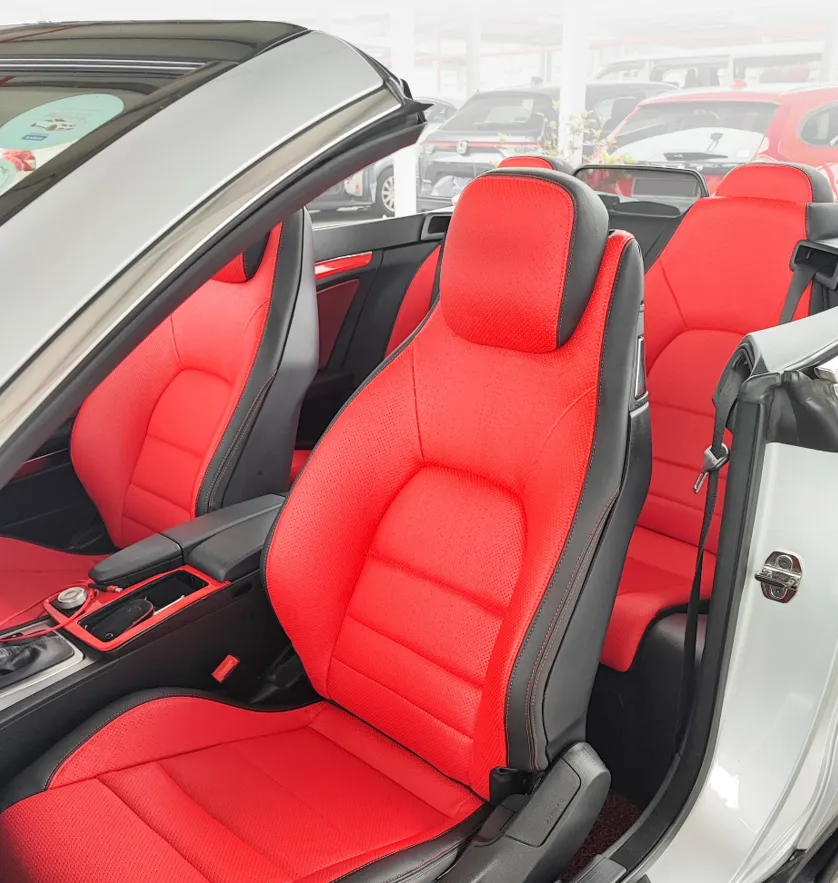 Premium custom car interior with red leather seats