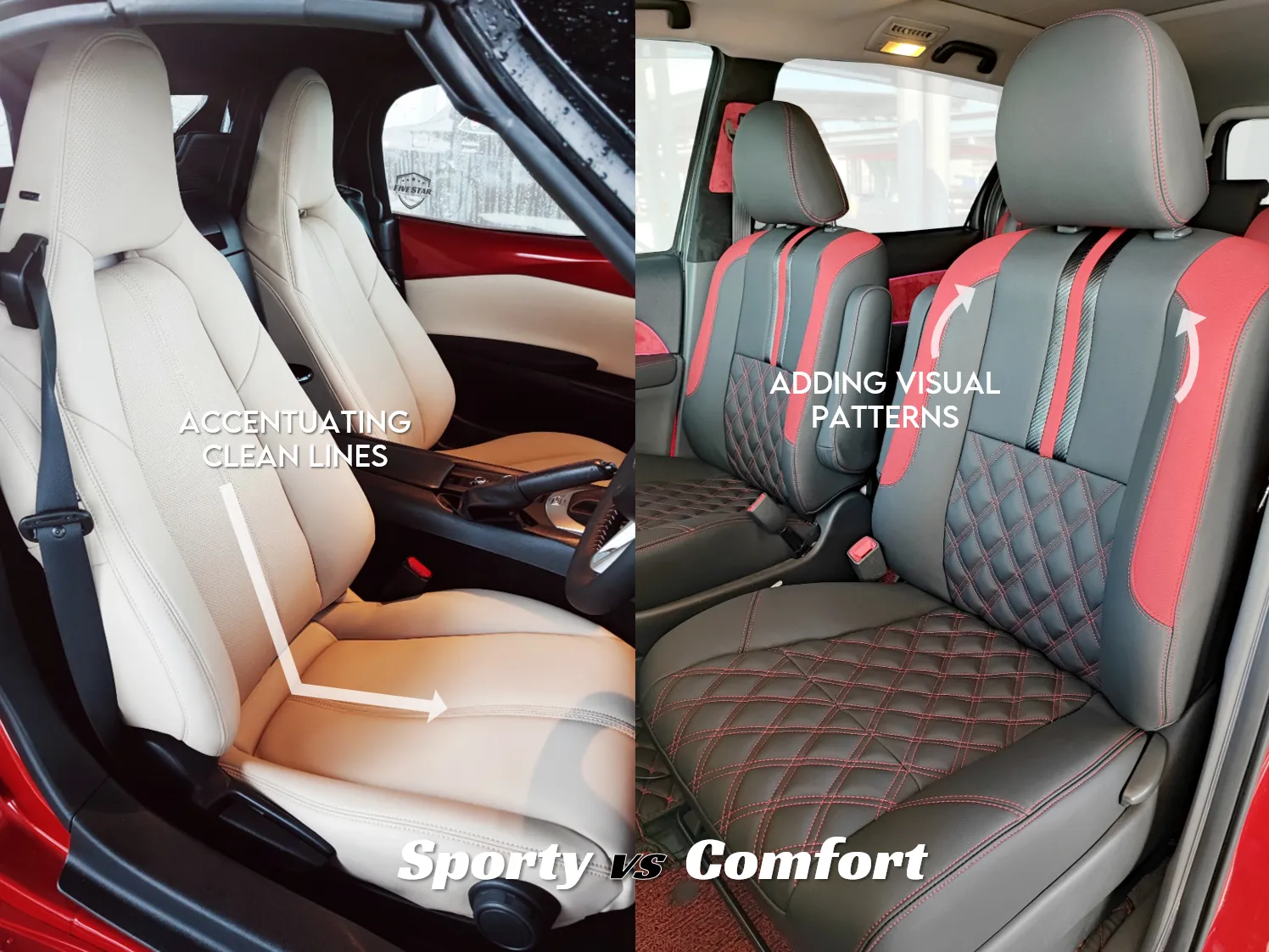 Sporty vs. comfortable seat designs